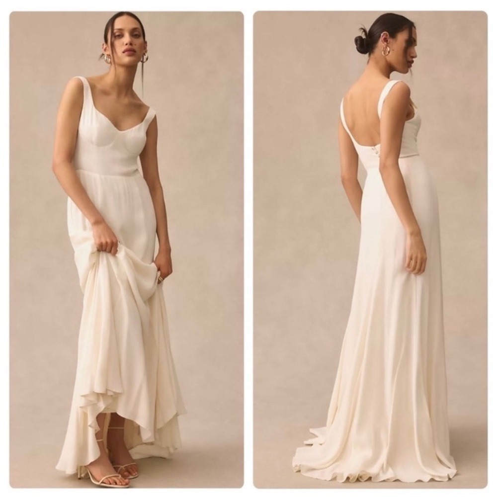 Reformation Lecce Dress Maxi Gown Wedding Dress Cream Size 0 -#0035 - Picture 2 of 4